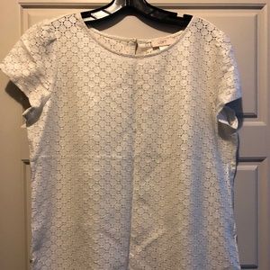 LOFT Metallic White Blouse